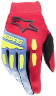 ALPINESTARS FULL BORE gloves, light blue/red/yellow fluo/black, 2025, size 2025. XL - Motorcycle Gloves