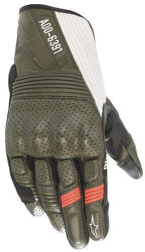 ALPINESTARS KEI gloves DIESEL JEANS collection, green/black/red/white, size 2XL - Motorcycle Gloves - Main image
