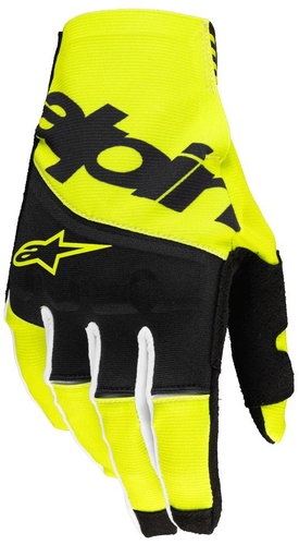 ALPINESTARS TECHSTAR gloves, black/yellow fluo, 2025, size 2025. M - Motorcycle Gloves - Main image