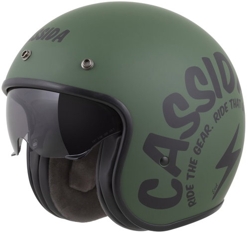 CASSIDA Helmet Oxygen 20 Gear 2025, matt green/black, size 2XL - Motorbike Helmet - Main image