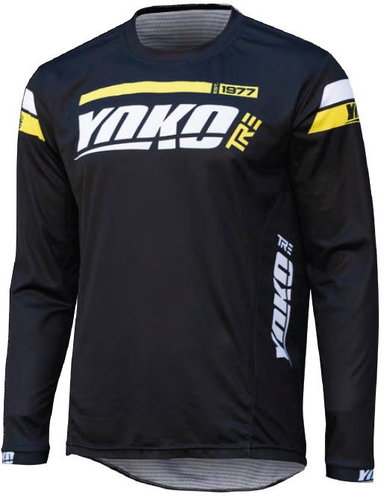 YOKO Motocross jersey TRE, black/yellow, size 4.5 mm. S - Motocross Jersey - Main image