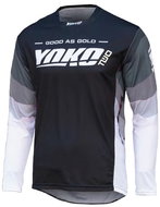YOKO Motocross jersey TWO, black/white/grey, size 4.5 mm. L - Motocross Jersey