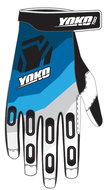 YOKO Motocross gloves TWO, black/white/blue, size 2.5 mm, w/r. XXL (11) - Motorcycle Gloves