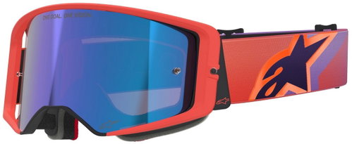 ALPINESTARS Supertech Vision Corp 2026 goggles, orange/purple, mirrored blue plexi - Motorcycle Glasses - Main image