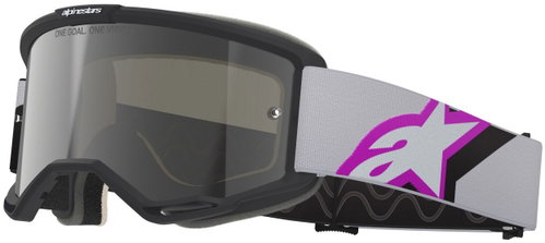 ALPINESTARS Vision 5 Corp 2026 goggles, black/grey/purple/white, mirrored silver plexi - Motorcycle Glasses - Main image