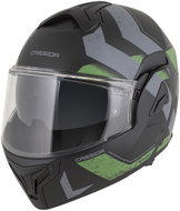 CASSIDA Helmet MultiFlip Korp 2026, black matt/green/grey, size 2XL - Motorbike Helmet