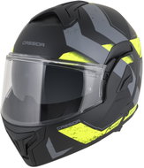 CASSIDA Helmet MultiFlip Korp 2026, black matt/yellow fluo/grey, size 2XL - Motorbike Helmet