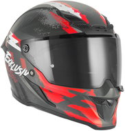 NOX EXKLUSIV Helmet GOLIATH CUT´D 2026, black matt, red, size 2.5 mm, w. XL - Motorbike Helmet