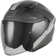 NOX Helmet N130 EKTO 2026, black matt, silver, size 2.5 mm. L - Motorbike Helmet