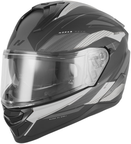 NOX helmet N304-S REVO 2026, matte black, silver, size 2XL - Motorbike Helmet - Main image