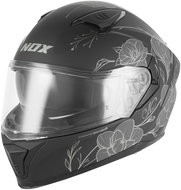 NOX přilba N402 SPRING 2026, černá matná, stříbrná, vel. M - Motorbike Helmet