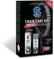 S100 sada péče o řetěz (mazivo, čistič, kartáč) - Chain Care Kit (White Lube) - Motorbike Chain Cleaner