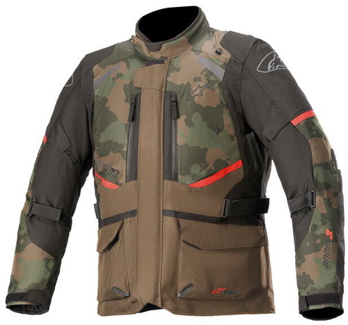 ALPINESTARS ANDES DRYSTAR, TECH-AIR 5 kompatibilní, tmavě zelená camo/černá/červená, vel. 2XL - Bunda na motorku - Main image