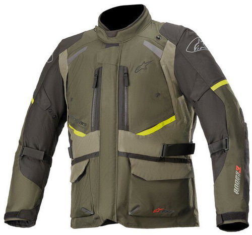 ALPINESTARS ANDES DRYSTAR, TECH-AIR 5 kompatibilní, zelená/černá/žlutá fluo, vel. M - Bunda na motorku - Main image