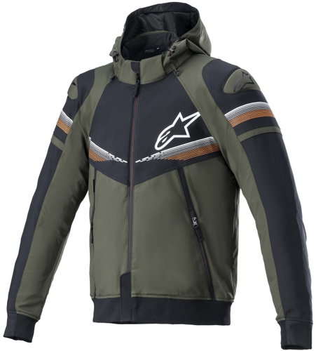 ALPINESTARS SEKTOR 2 TECH HOODIE, zelená/černá/oranžová fluo, vel. 2XL - Bunda na motorku - Main image