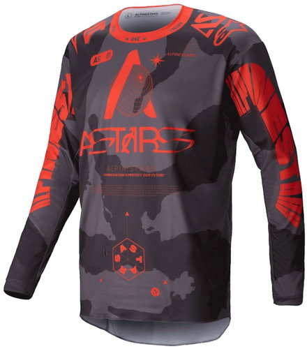 ALPINESTARS RACER HOLLOW, šedý camo/oranžový fluo, 2025, vel. M - Jersey - Main image