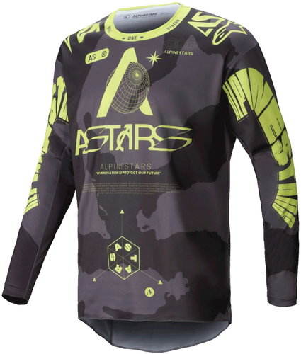 ALPINESTARS RACER HOLLOW, tmavá camo/žlutý fluo, 2025, vel. XL - Dres - Main image