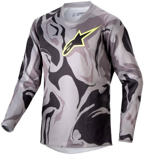 ALPINESTARS RACER TACTICAL, dětský, šedý camo/žlutý fluo/černý, 2024, vel. M - Dres - Main image