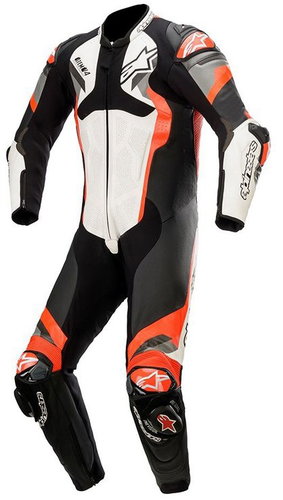 ALPINESTARS jednodílná ATEM 4, bílá/černá/červená fluo/šedá, vel. 54 - Motorcycle overalls - Main image