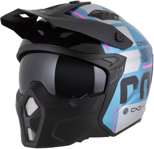 CASSIDA Helmet Cross Country Code, (Blue Pearl/Silver/Pink/Black) 2026 Size S - Motorbike Helmet - Main image