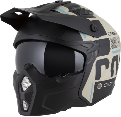 CASSIDA Cross Country Code Helmet, (Matt Sand/Black/Light Blue) 2026 size XS - Motorbike Helmet - Main image