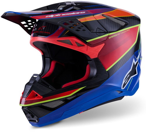 ALPINESTARS Přilba SUPERTECH S-M10 ERA, (modrá/červená/žlutá fluo) 2026 vel. M - Motorbike Helmet - Main image