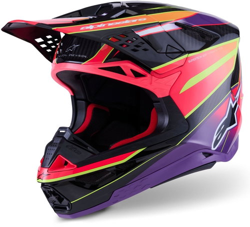 ALPINESTARS Přilba SUPERTECH S-M10 ERA, (růžová/fialová/žlutá fluo) 2026 vel. XL - Motorbike Helmet - Main image
