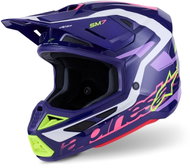 ALPINESTARS Přilba SUPERTECH S-M7 DEED, (fialová/růžová/bílá/žlutá fluo) 2027 vel. XS - Motorbike Helmet