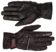 A-PRO FILTER black leather motorcycle gloves S - Motorcycle Gloves