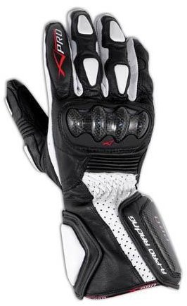 A-PRO TILT WH - black and white leather motorcycle gloves M - Motorcycle Gloves - Main image