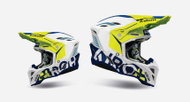 AIROH Přilba AVIATOR Factory Blame, (modrá/žlutá lesklá) 2027, vel. S - Motorbike Helmet