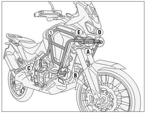 KAPPA KNH1205 upper drop frame HONDA CRF1100L Africa Twin Adventure Sports (24) - Drop Frame - Main image