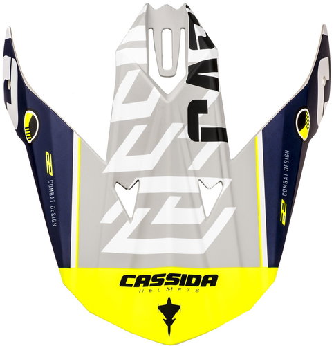 CASSIDA kšilt pro přilby Cross Cup Sonic (modrá matná/bílá/žlutá fluo) - Helmet Peak - Main image