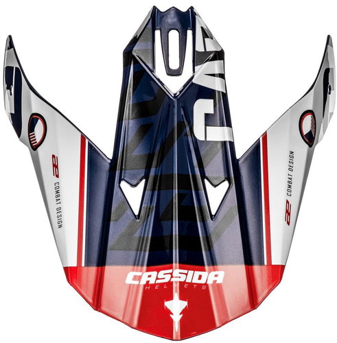 CASSIDA visor for Cross Cup Sonic helmets (blue/white/red) - Helmet Peak - Main image