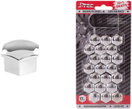 J-TEC kryty šroubů kol 17 mm chromové sada 20 ks + pinzeta - Kryt