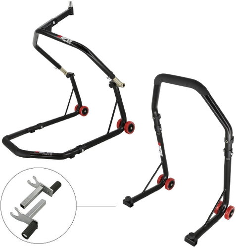 SEFIS D18 front steering rack and rear rack set - 2in1 - black - Motorbike Stand - Main image