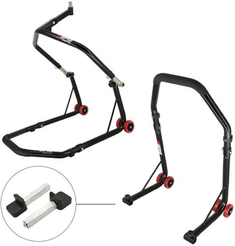 SEFIS D18 front steering rack and rear rack set - paws - black - Motorbike Stand - Main image