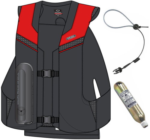 Hit-Air MLV 2 airbag vest limited edition black and red - Size: medium (S-XL) - Airbag Vest - Main image