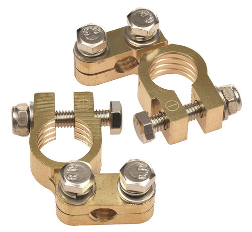 ACI brass battery clamps Clasic 17.5 mm + and 15.9 mm - (pair of 2 pcs) - Universal clamp - Main image