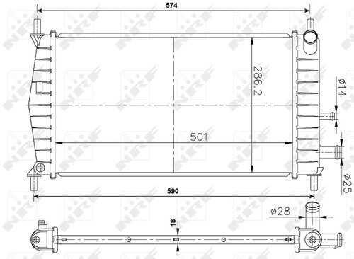 NRF Radiator, engine cooling 50131A - Car cooler - Main image