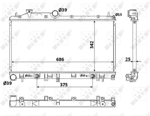 NRF Radiator, engine cooling 53886 - Car cooler - Main image