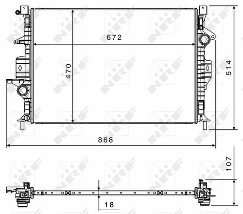 NRF Radiator, engine cooling 58499 - Car cooler - Main image