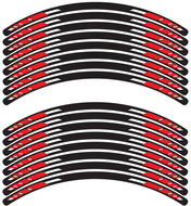 SEFIS 4-piece set of EASY motorcycle wheel covers red - Rim Stickers