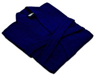 Möve Lightweight cotton bathrobe with waffle pattern, PIQUÉE, dark blue, S - Bathrobe