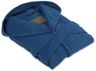 Möve Hooded bathrobe, DENIM, piquée with waffle pattern, size 4 mm. L - Bathrobe