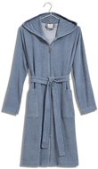 MÖVE Lightweight zipped robe with hood blue - Bathrobe