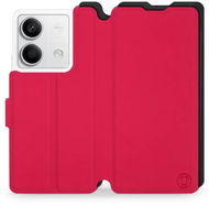 Mobiwear Soft Touch flip pro Xiaomi Redmi Note 13 5G - Rudé & Černé - Pouzdro na mobil