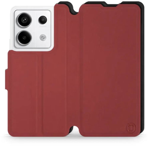 Mobiwear Soft Touch flip pro Xiaomi Redmi Note 13 Pro 5G / Poco X6 5G - Cihlové & Černé - Phone Case - Main image
