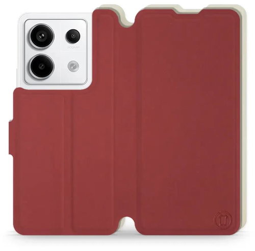 Mobiwear Soft Touch flip pro Xiaomi Redmi Note 13 Pro 5G / Poco X6 5G - Cihlové & Béžové - Phone Case - Main image