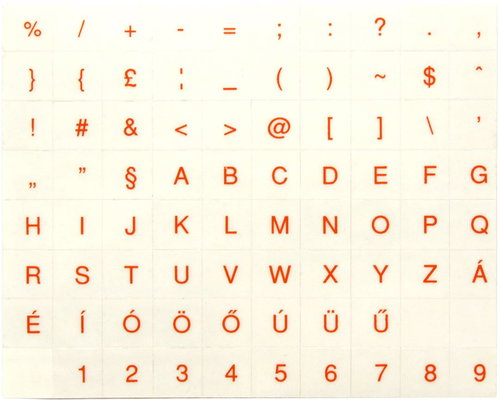 Keyboard stickers, Hungarian, red - Keyboard Stickers - Main image
